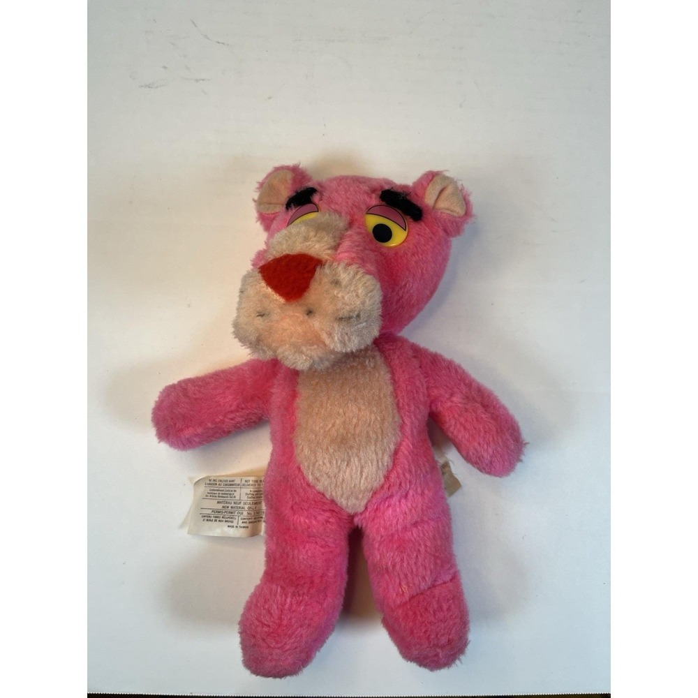 Vintage Pink Panther Plush Mighty Star Stuffed Animal Toy Collectible 10"‎